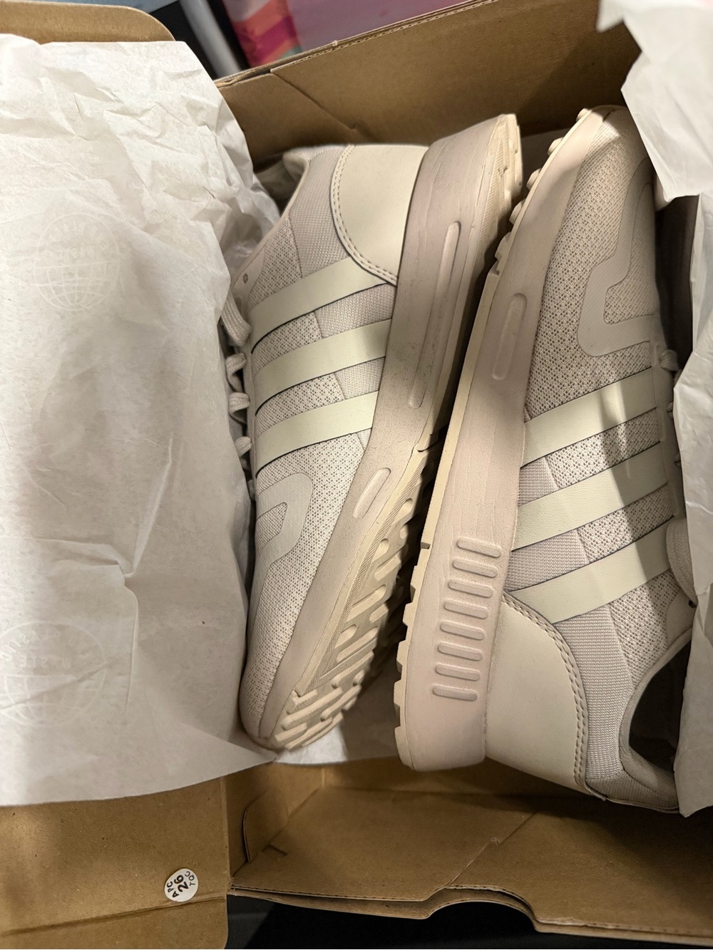 Kids Neutral Beige Athletic Sneakers